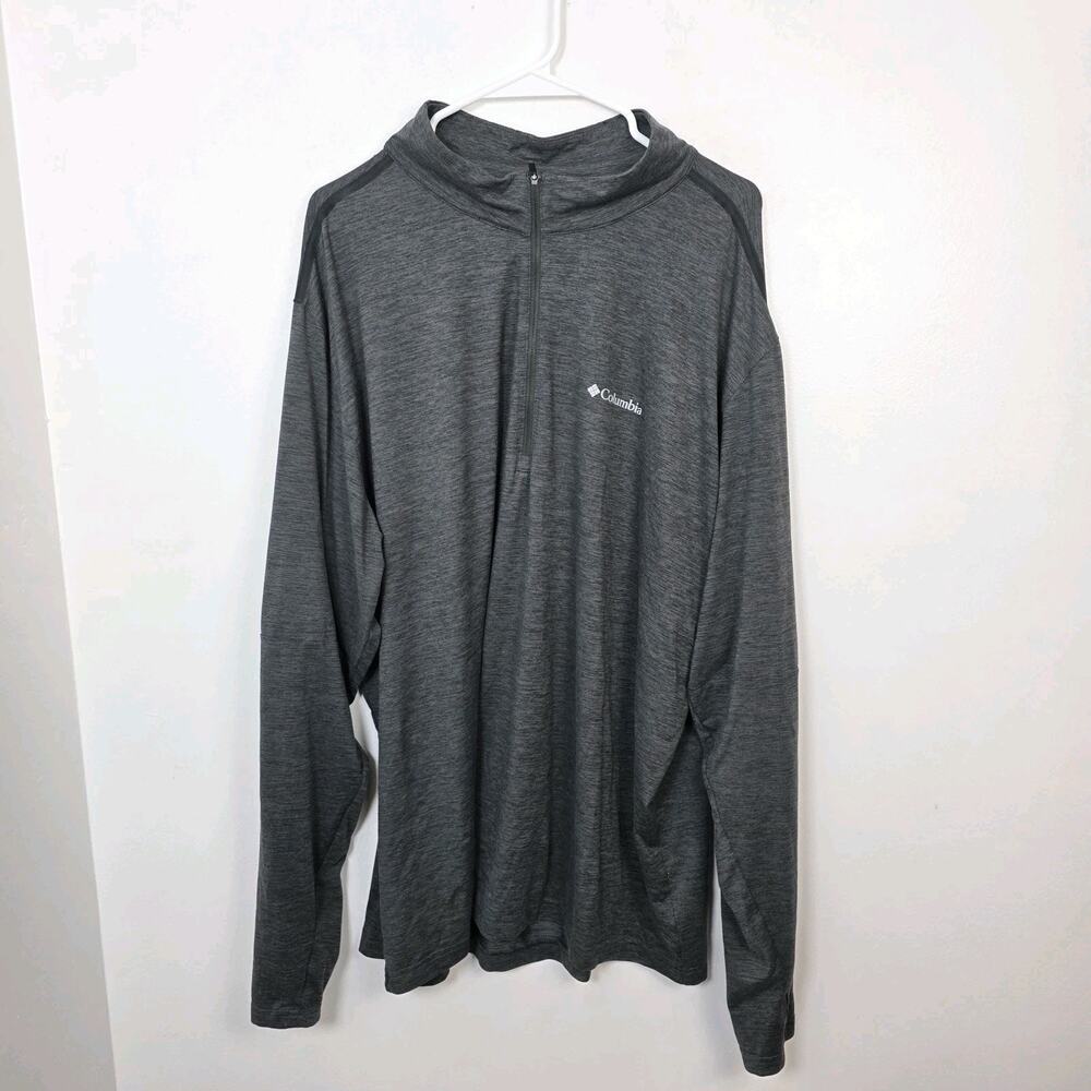 Columbia Gray 1/3 Zip Mock‎ Neck Outdoor Omni-Shade Pullover Jacket Size 2XL